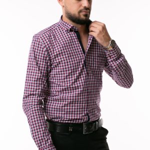 Cămașă din bumbac pentru bărbați SlimFit – Roșu