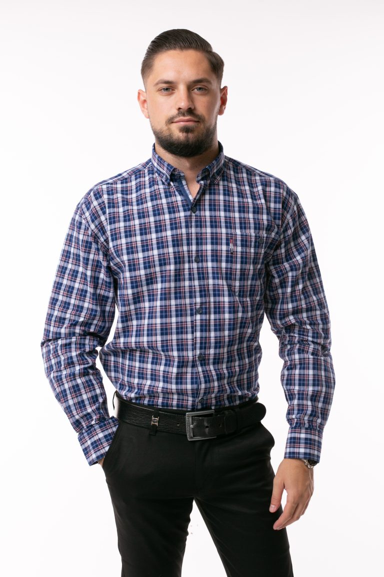 Cămașă bărbătească Dast Cardin – Albastru în carouri