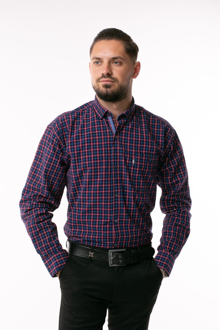Cămașă bărbătească Dast Cardin – Bleumarin în carouri