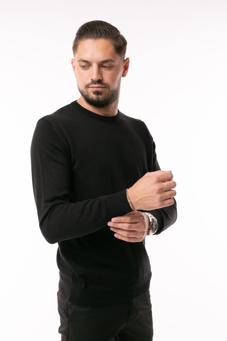 Pulover Tony Montana La Baza Gâtului – Negru