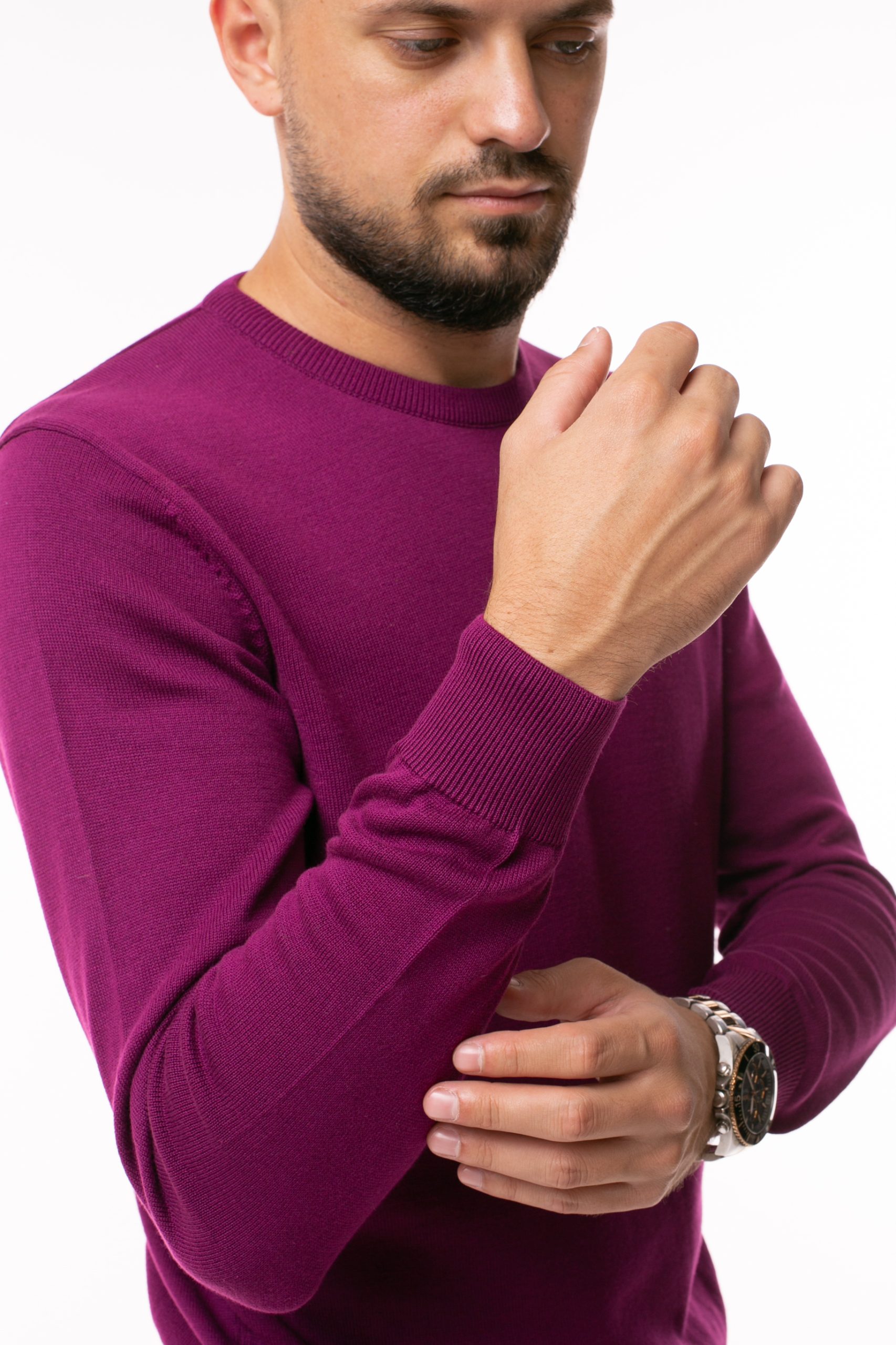 Pulover Tony Montana La Baza Gâtului - Magenta - imagine 3