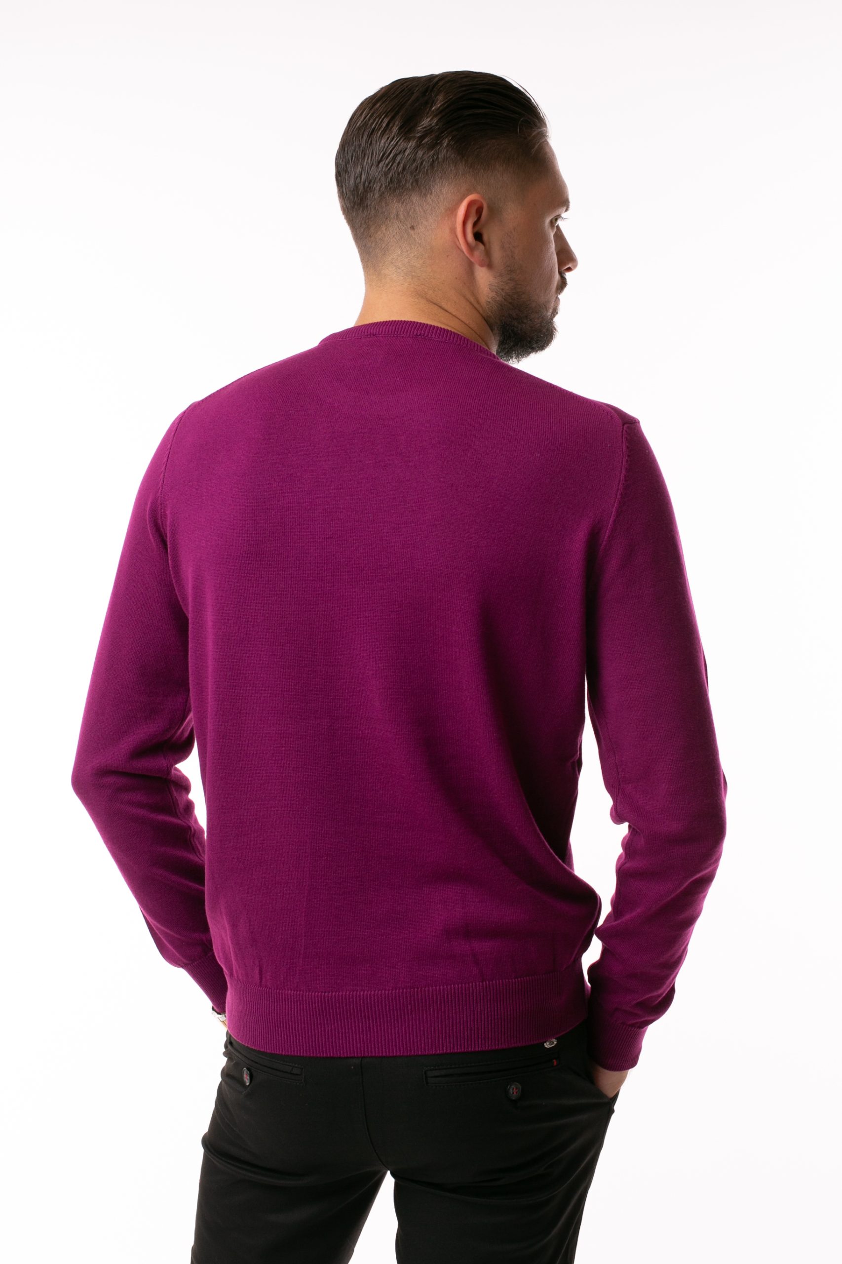 Pulover Tony Montana La Baza Gâtului - Magenta - imagine 4