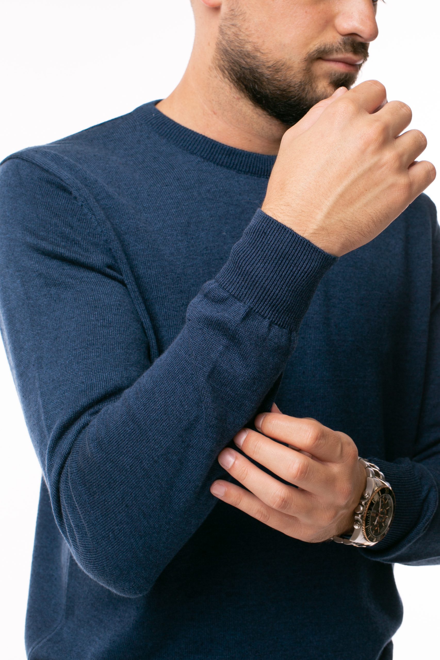 Pulover Tony Montana La Baza Gâtului - Albastru - imagine 3