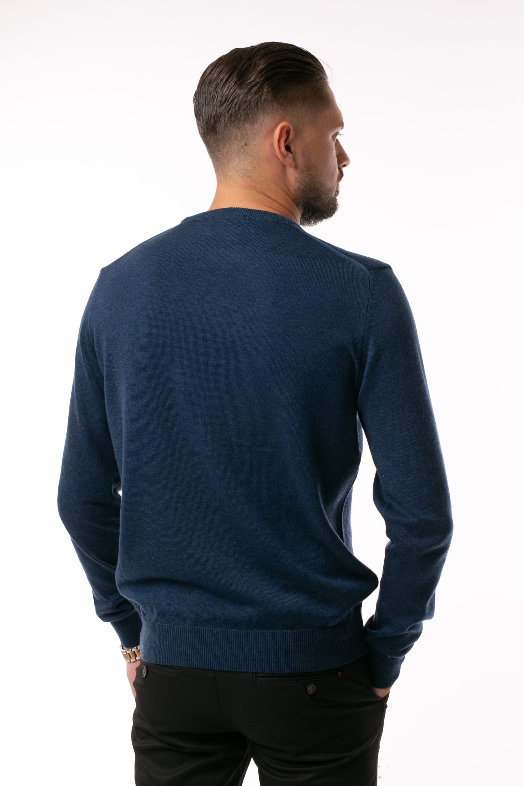 Pulover Tony Montana La Baza Gâtului - Albastru - imagine 4