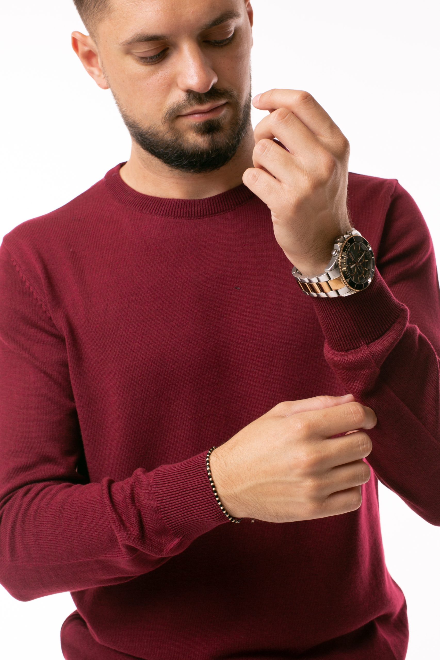 Pulover Tony Montana La Baza Gâtului - Grena - imagine 4