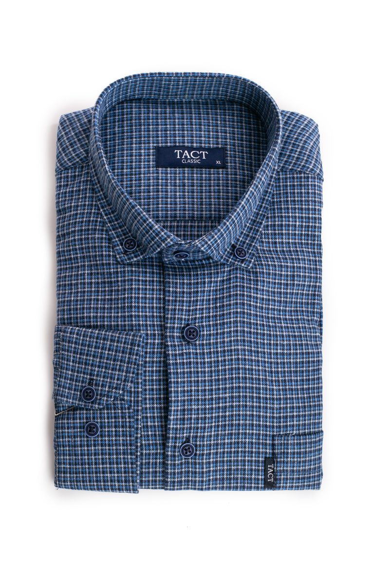 Cămașă bărbătească Tact din lână – Bleumarin